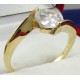 18K Gold Plated Solitaire CZ Ring